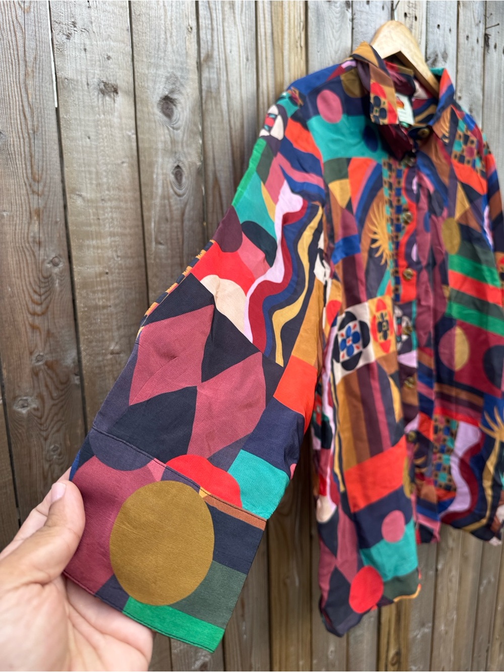 FARM Rio Colorful Abstract Print Button-Up Shirt - Multicolor - Picture 5 of 10